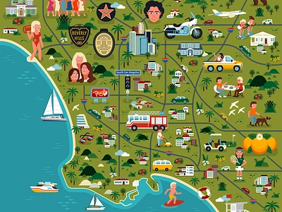 Adweek LA map adweek editorial hollywood illustration los angeles map