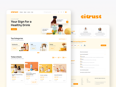 Citrust | Healthy Products Web Commerce e commerce homepage landing page online shop product design ui ui design uiux ux ux design web commerce