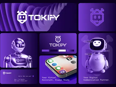 Tokify Chatbot Logo Design. ai logo artificial intelligence brand identity branding chatbot logo logo design minimalist logo modern logo robot logo visual identity