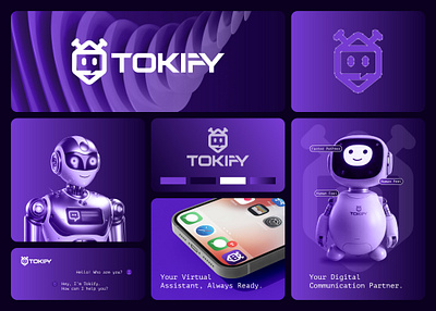 Tokify Chatbot Logo Design. ai logo artificial intelligence brand identity branding chatbot logo logo design minimalist logo modern logo robot logo visual identity