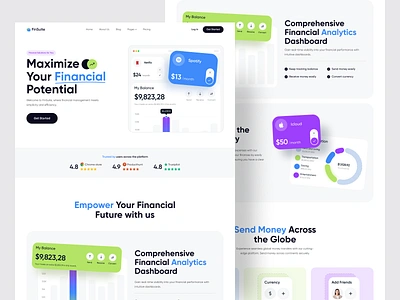 Modern Finance Tracker Landing Page banking website finance finance landing page fintech fintech design fintech landing page fintech website landing page saas saas landing page saas website uiux web web design website