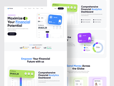 Modern Finance Tracker Landing Page banking website finance finance landing page fintech fintech design fintech landing page fintech website landing page saas saas landing page saas website uiux web web design website