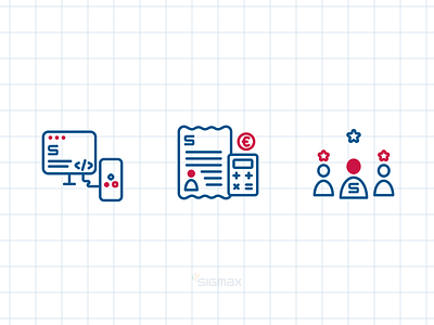 Line Icons for Sigmax branding graphic design icon design icon pack icon set iconography icons illustration presentation design ui ux design