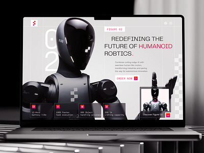 Figure 02 - Hero Banner Light ai disruptive figma future hero banner landing page robotic technology ui ui design user interface ux ux design web web design website