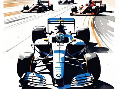 Let's race! car cars formula 1 formula one illustration race race car racing watercolor