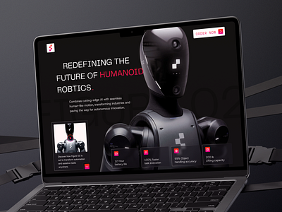 Figure 02 - Hero Banner Dark figma future hero banner interaction landing page robotic technology ui ui design user interface ux ux design web design website