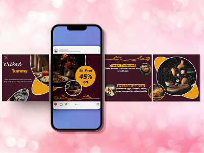 INSTAGRAM FOOD CAROUSEL adobe photoshop brushes design designing graphic design instagram carousal instagram post post