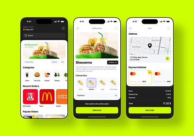 Food Delivery App 3d animation branding food delivery graphic design logo mobile motion graphics ui