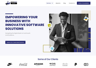 Software Solutions Agency Landing Page Hero Section ui