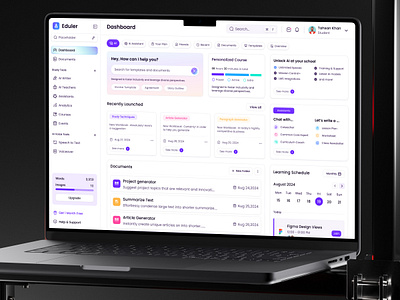 Eduler - AI Education Dashboard UI ai ai dashboard ai education dashboard course dashboard dashboard dashboard ui design education ai education dashboard learning dashboard lms lms dashboard ui ui design ui kit uikit uiux ux