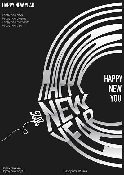 New Year Poster branding graphic design illustration minimalist modern poster typography ui