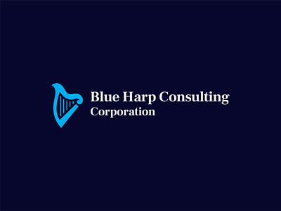 Blue Harp Consulting Corporation-Logo Design brand guide clean logo combination mark consulting logo harp logo logo logo design logo mark renewable energy logo sustainability