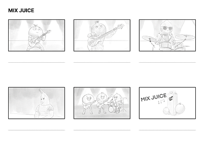 Mix Juice Band advertising storyboard