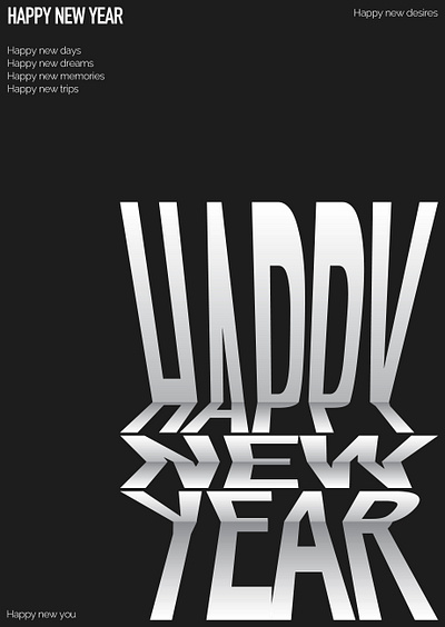 New Year Poster 3d branding graphic design illustration minimalist modern poster typography ui