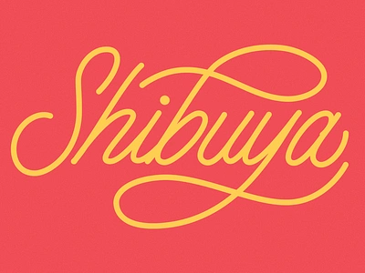 Shibuya Lettering bezier cursive curves design flourish hand lettered handlettering handtype illustrator lettering monoline process script type typography vector