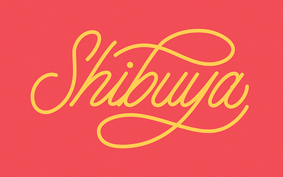 Shibuya Lettering bezier cursive curves design flourish hand lettered handlettering handtype illustrator lettering monoline process script type typography vector