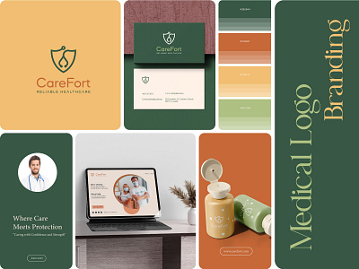 CareFort logo Branding branding care custom logo design doctor healthcare icon identity logo logo mark shield