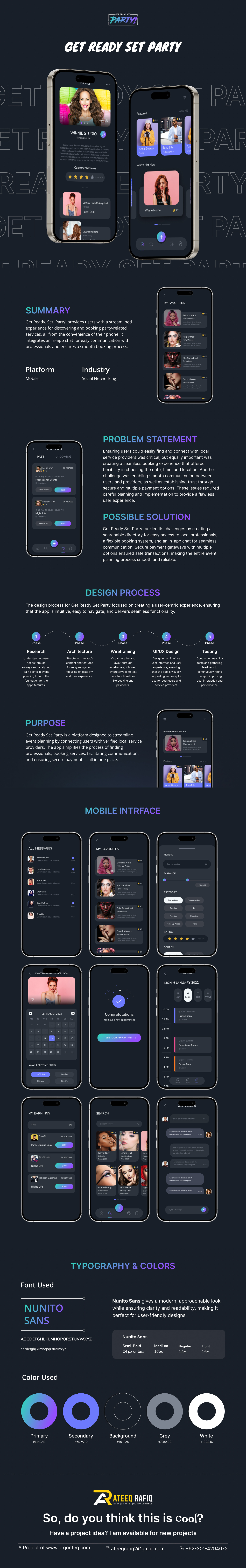 Get Ready Set Party App Design app design design figma graphic design mobile app design ui ux web design
