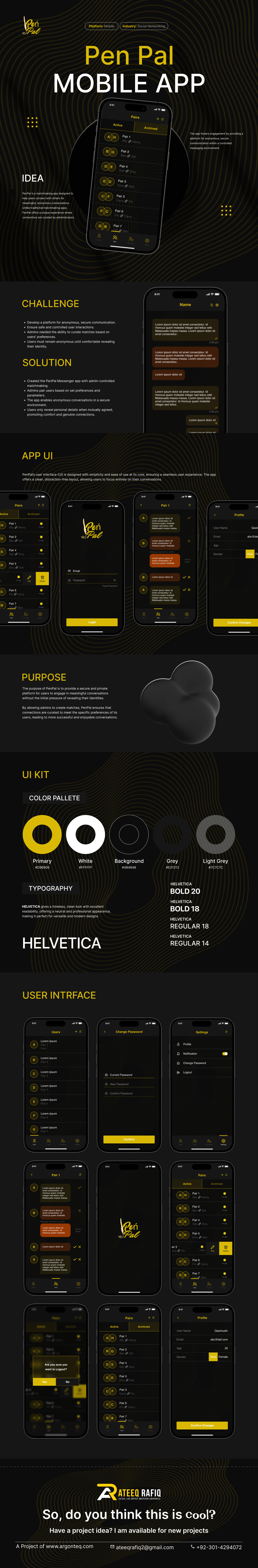 Pen Pal Messenger Mobile App app design branding design figma graphic design illustration logo ui ux web design