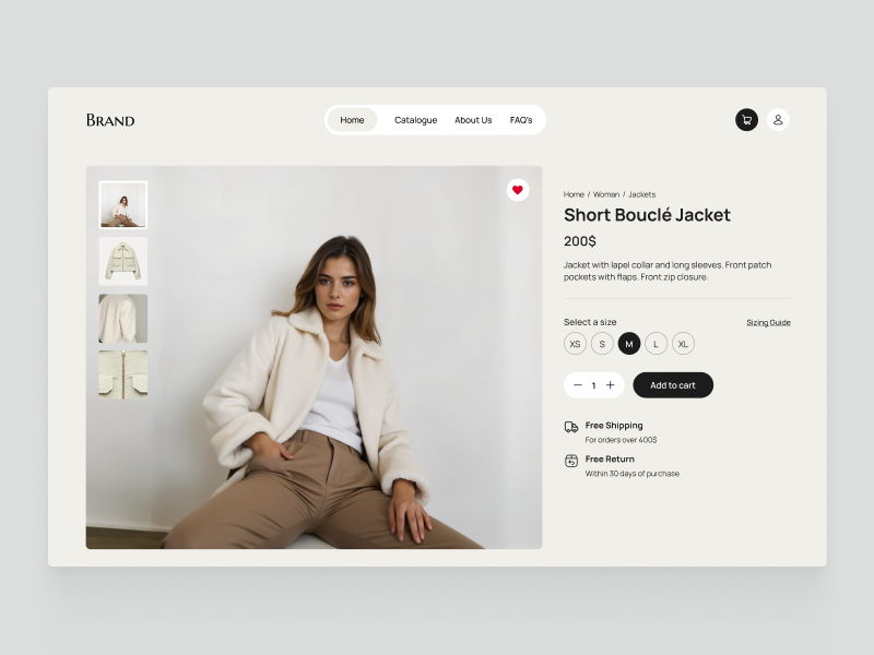 Minimalist E-Commerce Website - Product Details Page design e commerce graphic design minimalist online store product product page store style ui ux website