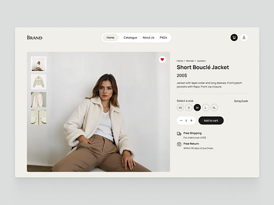 MInimalist E-Commerce Website - Product Details Page design e commerce graphic design minimalist online store product product page store style ui ux website