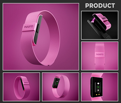 Smart Health Wristband (Nooro) 3d blender brand design flyer graphic design health illustration nooro quiz smartband tracker ui visual wristband