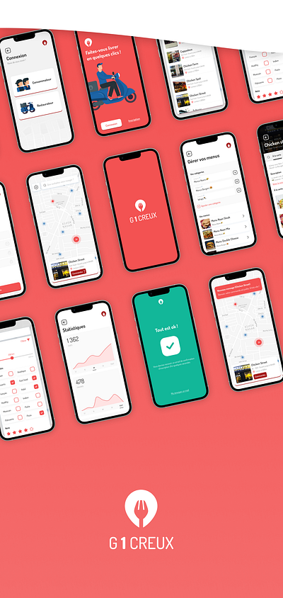 G 1 Creux | Late night fast-food delivery app app branding mobile app product design ui ux