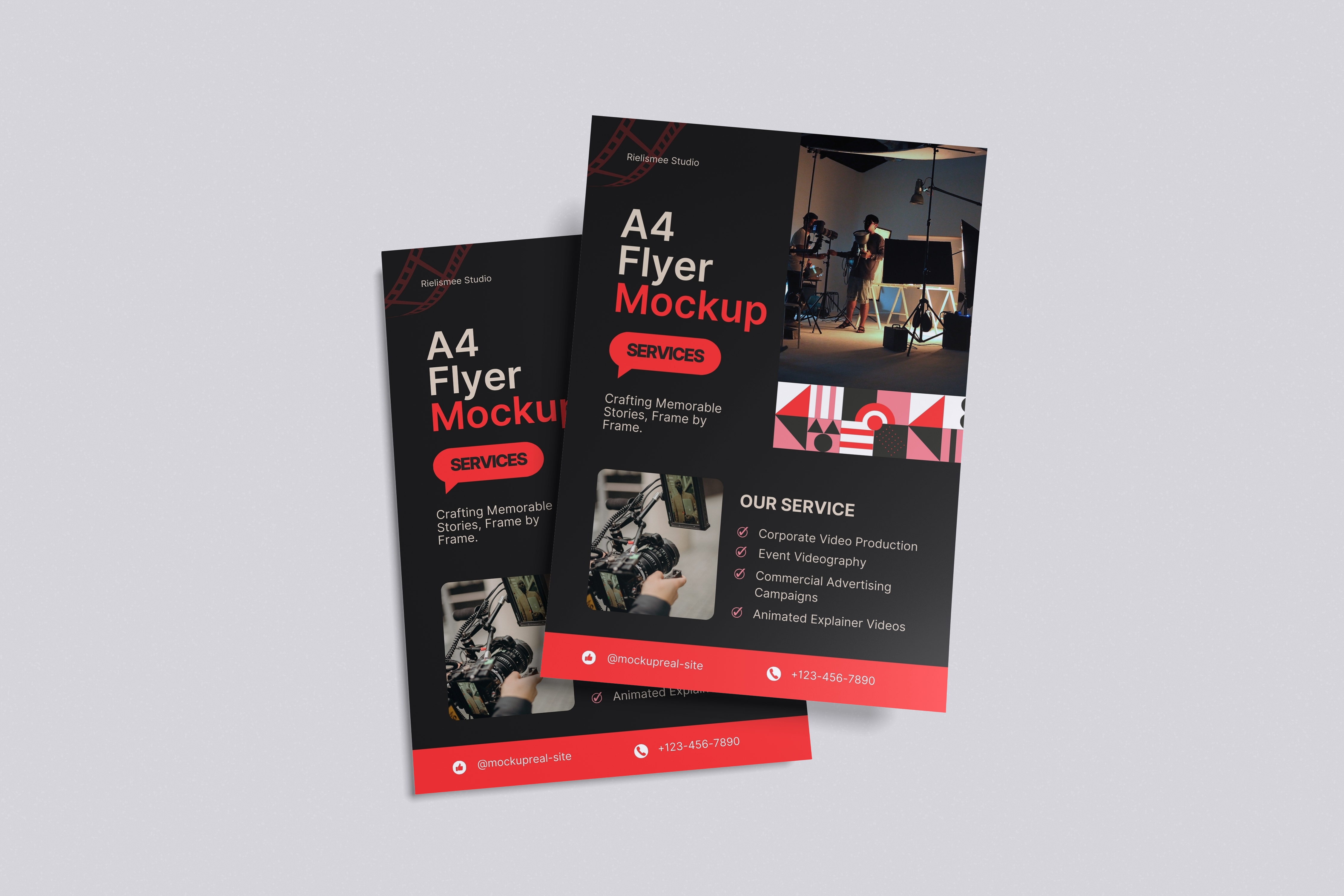 A4 Flyer Mockup Bundle Set - Rielismee presentation