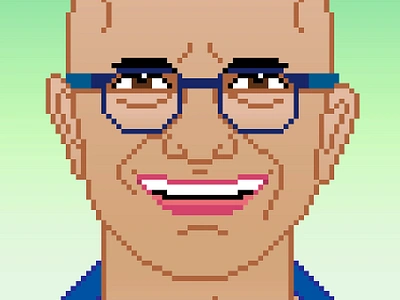 Satya Nadella CEO Microsoft 8bit big pixel ceo design illustration microsoft pixel portrait quickhoney