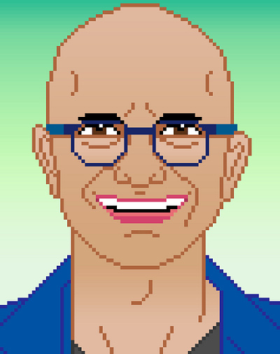 Satya Nadella CEO Microsoft 8bit big pixel ceo design illustration microsoft pixel portrait quickhoney