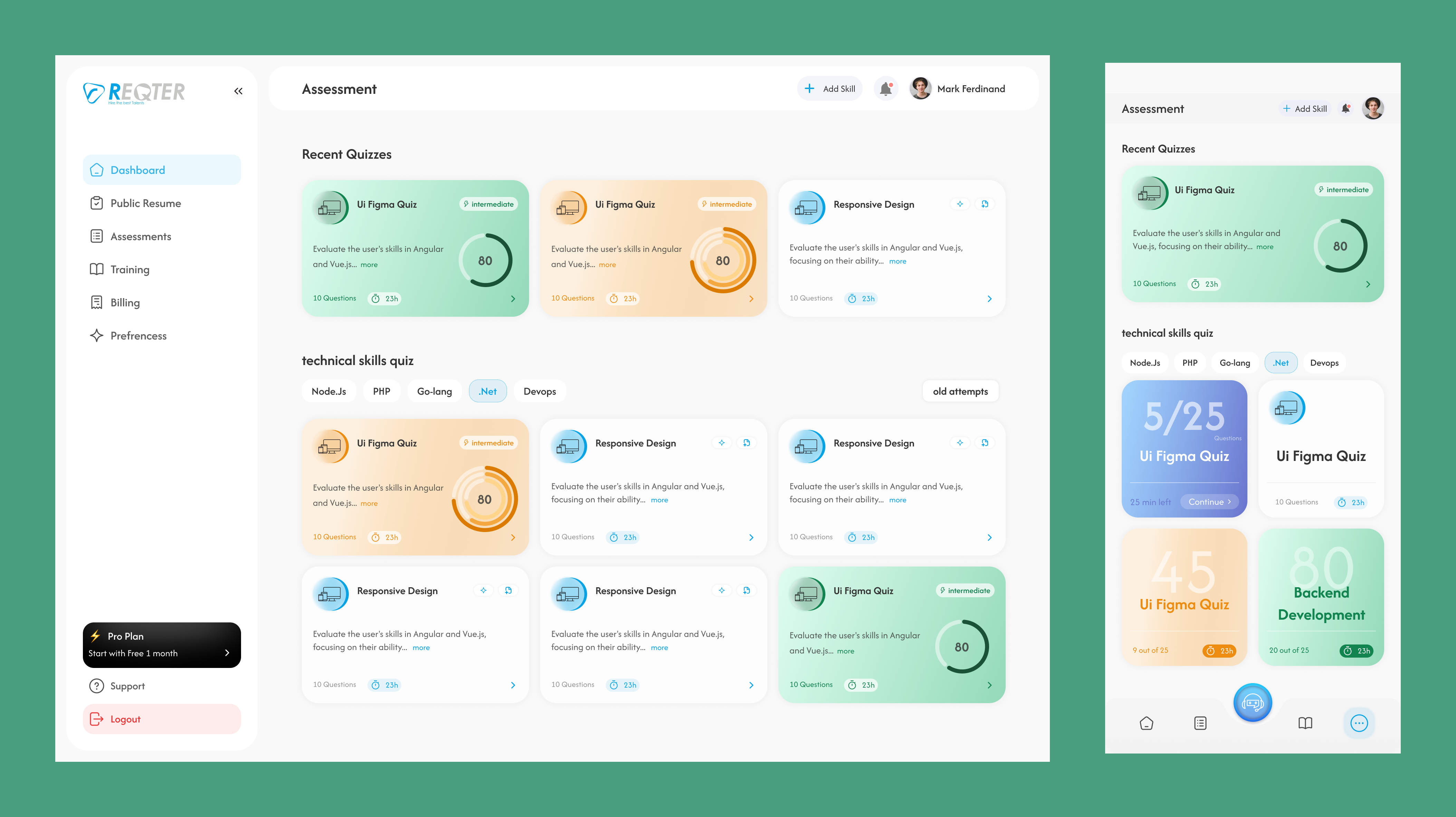 Assessment Page assessment design figma ui uiux