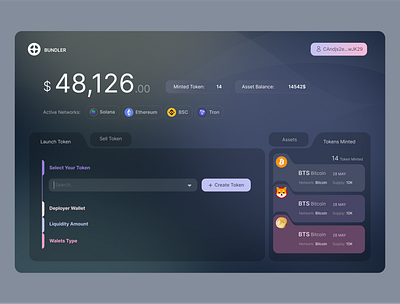 BUNDLER crypto dashboard crypto landing page decentralized finance defi defi design defi landing page defi website landing token trading trading dashboard wallet dashboard web design web3