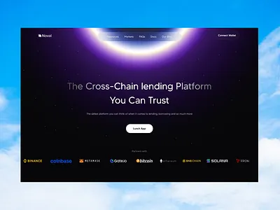 Noval- Decentralized lending and borrowing platform borrowing website cross chain borrowing cross chain lending lending page design web3 web3 design website design