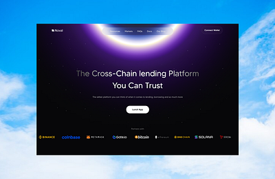 Noval- Decentralized lending and borrowing platform borrowing website cross chain borrowing cross chain lending lending page design web3 web3 design website design