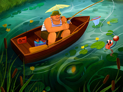 Fisherman illustration Art