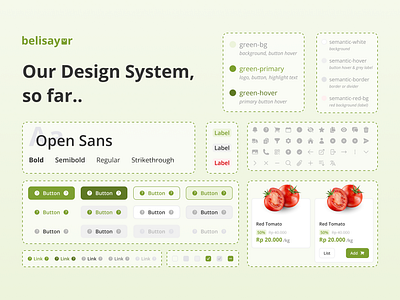 Belisayur | Design System component design system e commerce homepage landing page m commerce mobile app online grocery online shop product design product page reusable component ui ui design ux ux design web commerce website