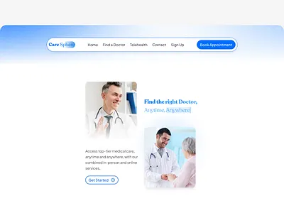 CareSphere - Health-tech landing page clean ui design health health landing page health provider health tech healthcare healthtech landing page medical medical website primary care product designer ui uiux ux design