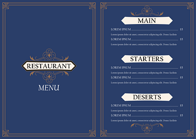 Restaurant menu graphic design