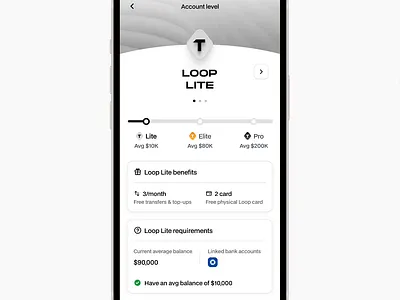 Account Tier Level animation finance fintech interaction micro interaction