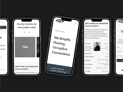PAGE FLOORING - Mobile Version UI UX Design about me about us page clean website design constructional website design contact us contracting website design estate agency website features section design flooring website homepage design interior design ios app landing page design minimal website design mobile app design mobile responsiveness real estate website ui uiux design ux