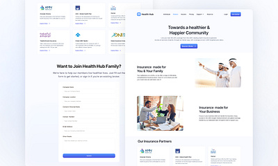 Dubai Health Insurance dubai health health insurance health landing page health website healthhub insurance insurance company landing page landing website ui ux visual design website