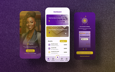 Mobile Invoice & Quote Generator App ui