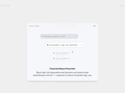 Security modal for EntityOS website #02