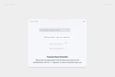 Security modal for EntityOS website #02
