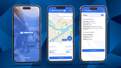 NEMT (Non Emergency Medical Transportation) Driver App ui