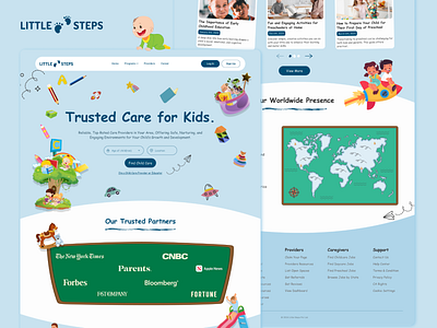 Little Steps - Day Care Landing Page babysitter bmvsi childcare adventures childcare professional center childcare provider daycare provider dribbblers early childhood education early learning through play figma kids adventures kindergarten pre school activities uiux design user experience user interface website design