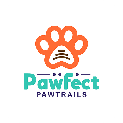 Pawfect Pawtrails - Full Logo branding design graphic design illustration logo vector