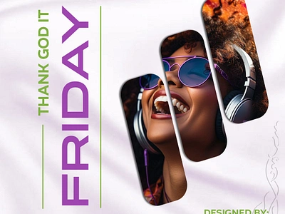 Simple white and purple TGIF flyer business clipping tool friday graphic design organetto font personal photoshop tgif