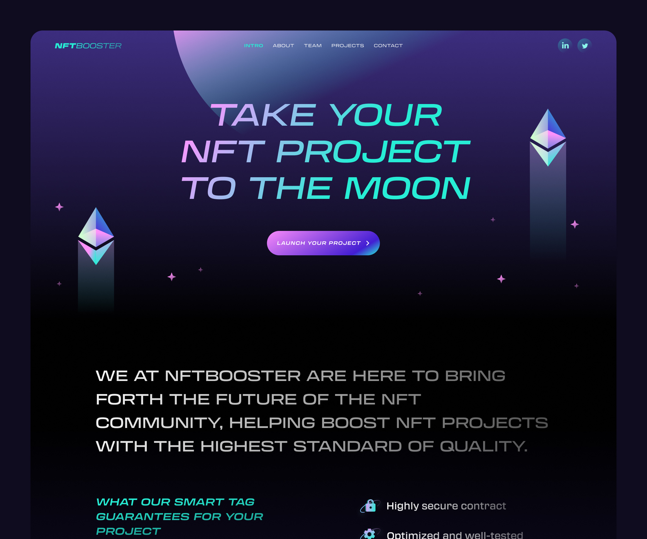 NFT BOOSTER Landing page illustration landing page nft web design