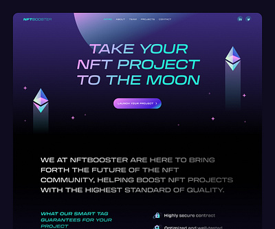NFT BOOSTER Landing page illustration landing page nft web design